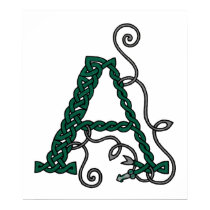 Celtic Letter A print by haidabeaver Celtic Letter A print