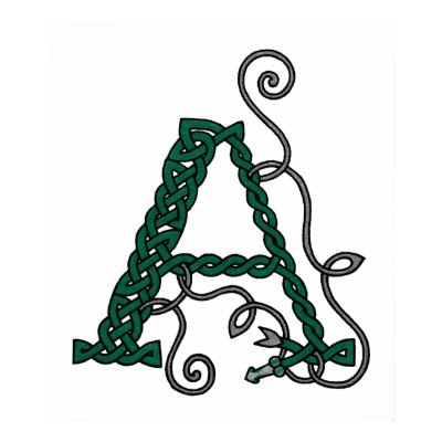 Celtic Letter A print by haidabeaver