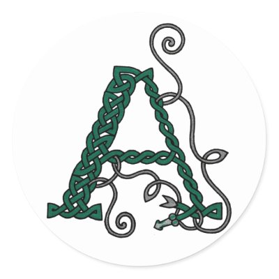 Celtic Letter A Stickers by