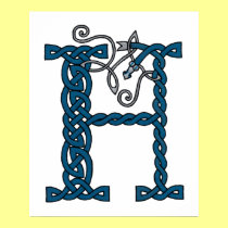 Celtic Letter H print