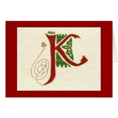 CELTIC LETTER K CARDS by kates_kards
