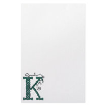 Celtic Letter K stationery
