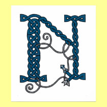 Celtic Letter N print