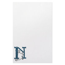 Celtic Letter N stationery