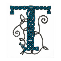 Celtic Letter T print