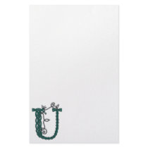 Celtic Letter U stationery