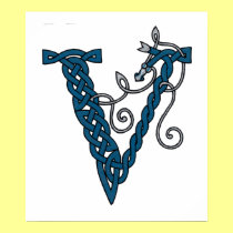 Celtic Letter V print