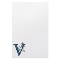 Celtic Letter V stationery