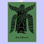 Celtic line art on green: Saint Patrick cards