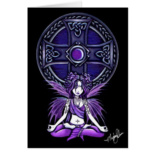 Celtic Lotus Meditation Fairy Card