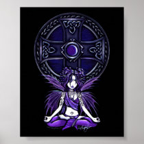 myka jelina, gothic, fantasy, fairy, fairies, yoga, chic, celtic, faery, lotus, art, Poster with custom graphic design