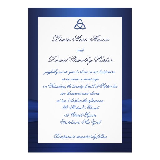 Celtic Love Knot in Sapphire Blue Invitation