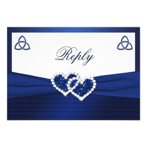 Celtic Love Knot in Sapphire Blue Reply Card Personalized Announcements