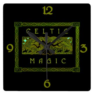 Celtic Magic - The Great Tree Square Wall Clocks