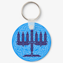 Celtic Menorah Keychain
