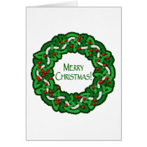 Celtic Merry Christmas Wreath cards