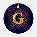 Celtic Monogram Letter G Christmas Ornament