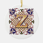 Celtic Monogram Letter Z Ornaments