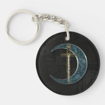 Celtic Moon And Sword Acrylic Key Chain