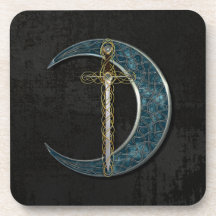 Celtic Moon And Sword Drink Coaster