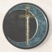 Celtic Moon and Sword Drink Coaster