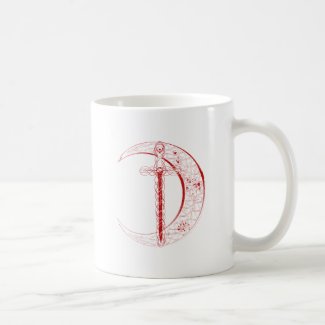 Celtic Moon and Sword (Red) mug