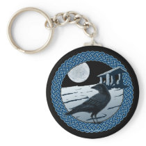 Celtic Moon, Raven and Dolman Keychains keychains
