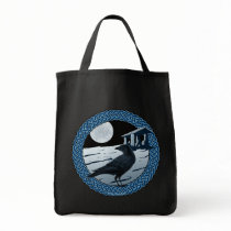 Celtic Moon, Raven and Dolman Tote Bags bags