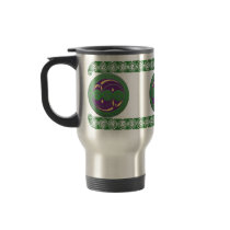 Celtic Mugs, Spiral Design in Green & Purple #2