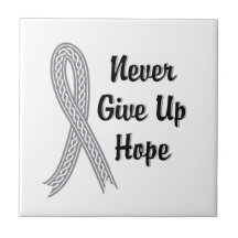 Celtic Never Give Up Hope Brain Cancer Ceramic Tiles