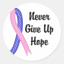 Celtic Never Give Up Hope Male Breast Cancer Round Stickers