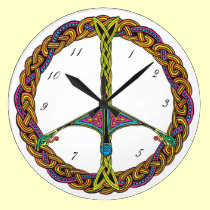 Celtic Peace Sign Clock wall clocks