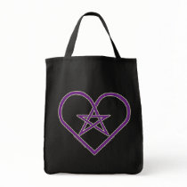 Celtic Pentacle Heart Design Tote Bags bags