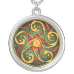 Celtic Pentacle Spiral Pendant Necklace