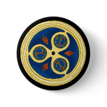 Keltischer Stift-und Knopf-Blau-Spiralen-Scheiben- buttons