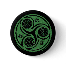 Celtic Pins and Buttons, Irish Triskel Spiral #2