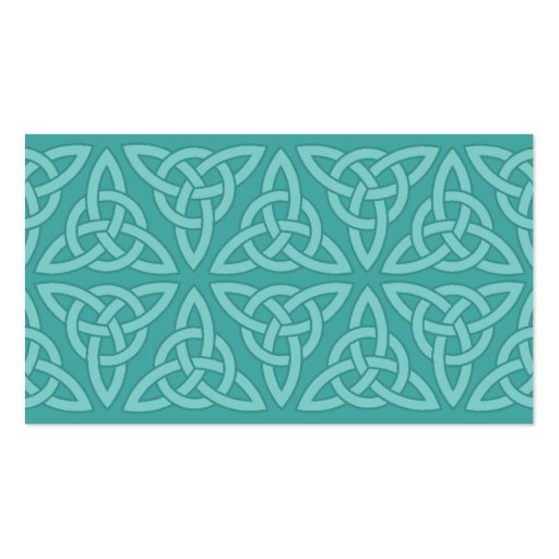 Celtic Profile Card - Cool Minty Green and Black Business Card Templates (back side)