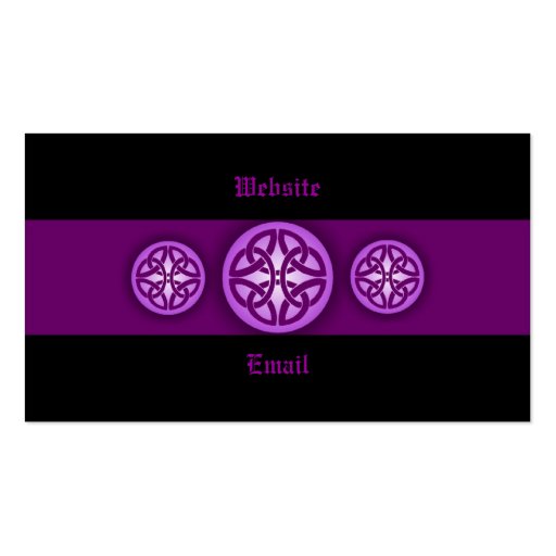 Celtic Profile Card - Purple and Black 4 Business Card Template (back side)