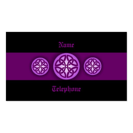 Celtic Profile Card - Purple and Black 4 Business Card Template (front side)
