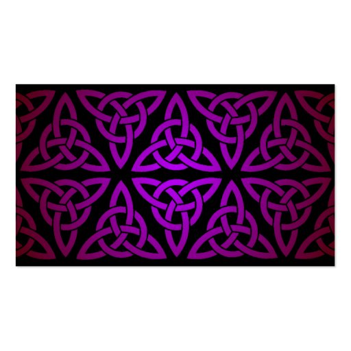 Celtic Profile Card - Purple and Black Business Card Template (back side)
