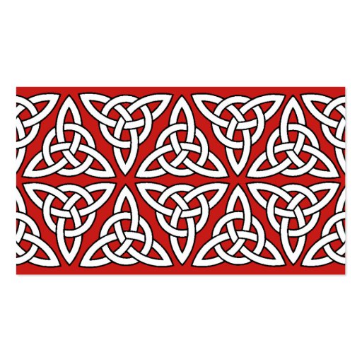 Celtic Profile Card - Red, Black and White Business Card (back side)