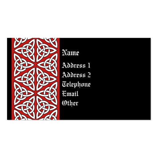 Celtic Profile Card - Red, Black and White Business Card