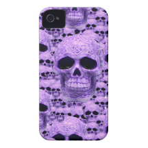 Celtic purple skull collage iPhone 4 Case-Mate cases