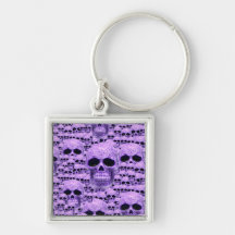 Celtic purple skull collage keychains