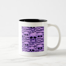 Celtic purple skull collage mugs