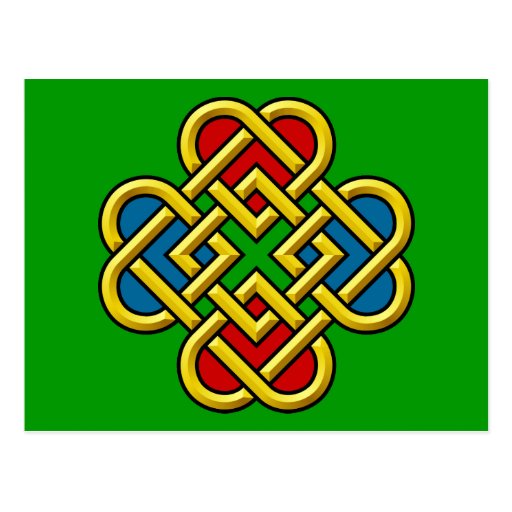 Celtic Quad Heart Postcard