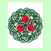 Celtic Roses Red postcards