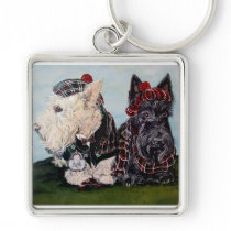 Celtic Scottish Terriers Key Chain