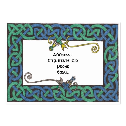 Celtic Serpent chubby business cards (back side)