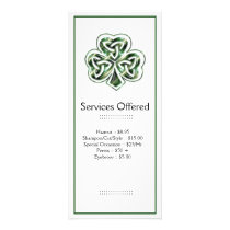 Celtic Shamrock Design 2 Services Rack Card 2